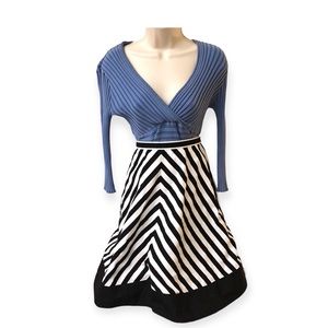 American Living Striped MIDI Skirt 100% Cotton A-Line Casual, Business Casual